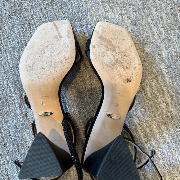 Badgley Mischka black block heels, size 7 - Picture 3 of 4